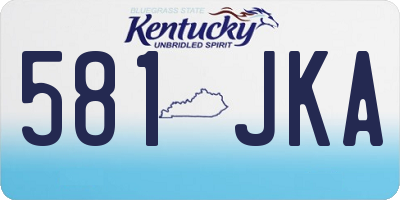 KY license plate 581JKA