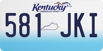 KY license plate 581JKI