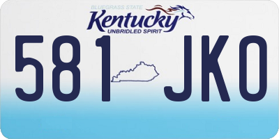 KY license plate 581JKO