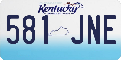 KY license plate 581JNE