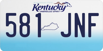 KY license plate 581JNF