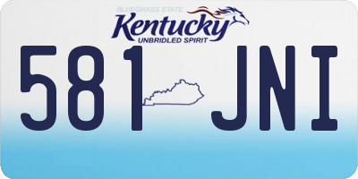 KY license plate 581JNI