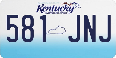 KY license plate 581JNJ