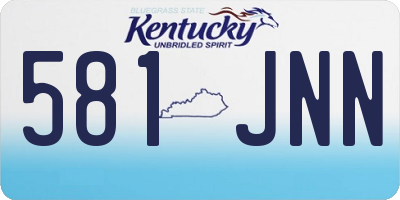 KY license plate 581JNN