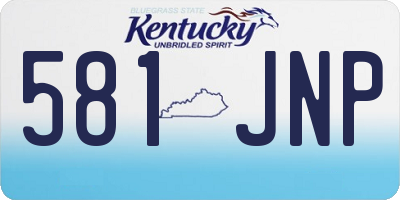 KY license plate 581JNP