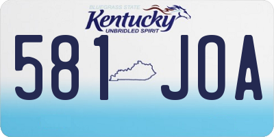 KY license plate 581JOA