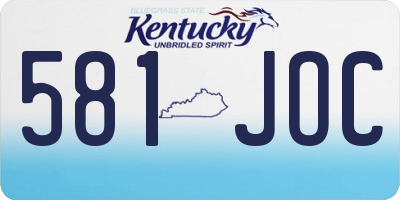KY license plate 581JOC