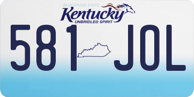 KY license plate 581JOL