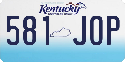 KY license plate 581JOP