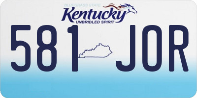 KY license plate 581JOR