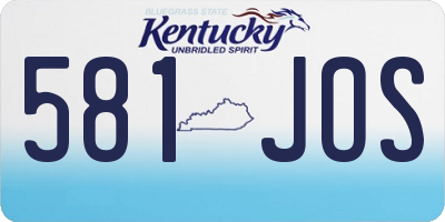 KY license plate 581JOS