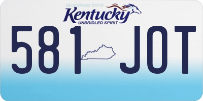 KY license plate 581JOT