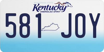 KY license plate 581JOY