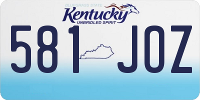 KY license plate 581JOZ