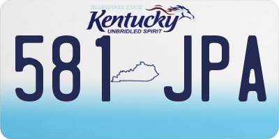 KY license plate 581JPA