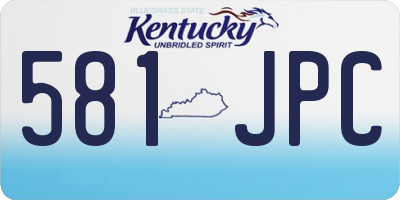 KY license plate 581JPC