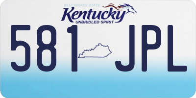 KY license plate 581JPL
