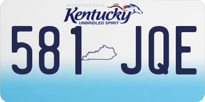 KY license plate 581JQE
