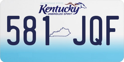 KY license plate 581JQF