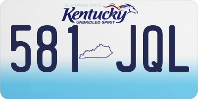 KY license plate 581JQL