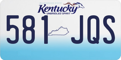 KY license plate 581JQS
