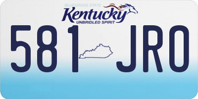 KY license plate 581JRO
