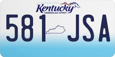 KY license plate 581JSA