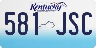 KY license plate 581JSC