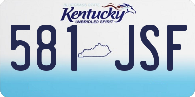 KY license plate 581JSF