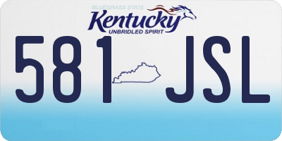 KY license plate 581JSL
