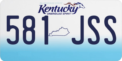 KY license plate 581JSS