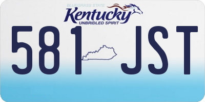 KY license plate 581JST