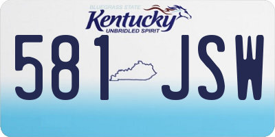 KY license plate 581JSW