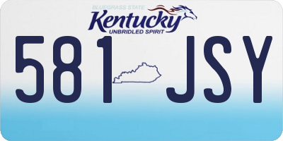 KY license plate 581JSY