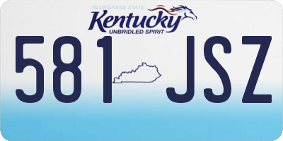 KY license plate 581JSZ