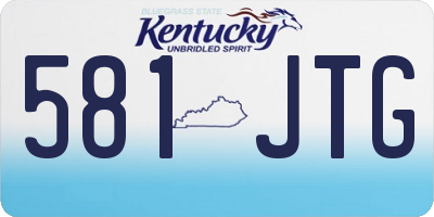 KY license plate 581JTG