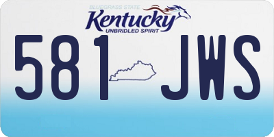 KY license plate 581JWS