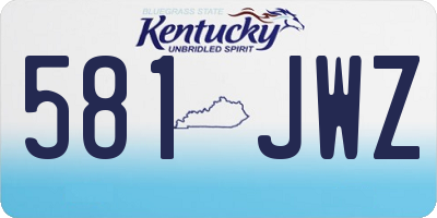 KY license plate 581JWZ