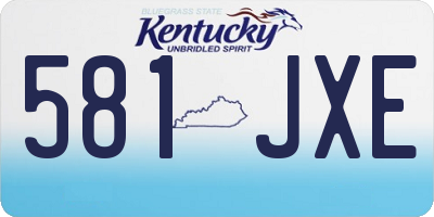 KY license plate 581JXE