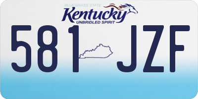KY license plate 581JZF