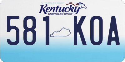 KY license plate 581KOA