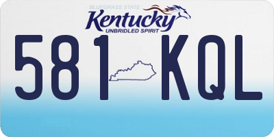 KY license plate 581KQL