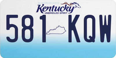 KY license plate 581KQW