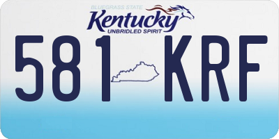 KY license plate 581KRF