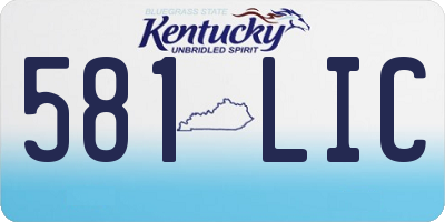 KY license plate 581LIC