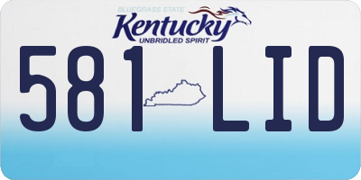KY license plate 581LID