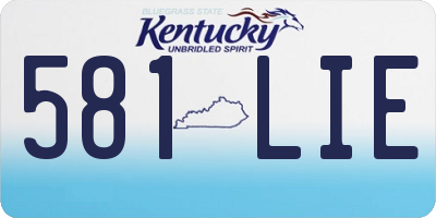 KY license plate 581LIE
