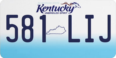 KY license plate 581LIJ