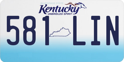 KY license plate 581LIN