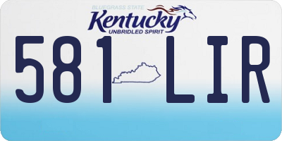 KY license plate 581LIR